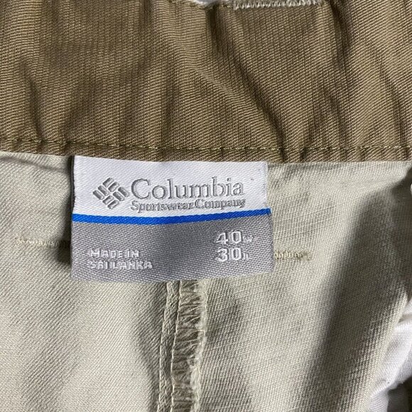 Columbia Men's Light Tan Flat-Front Casual Straight Leg Chino Pants - Picture 6 of 12